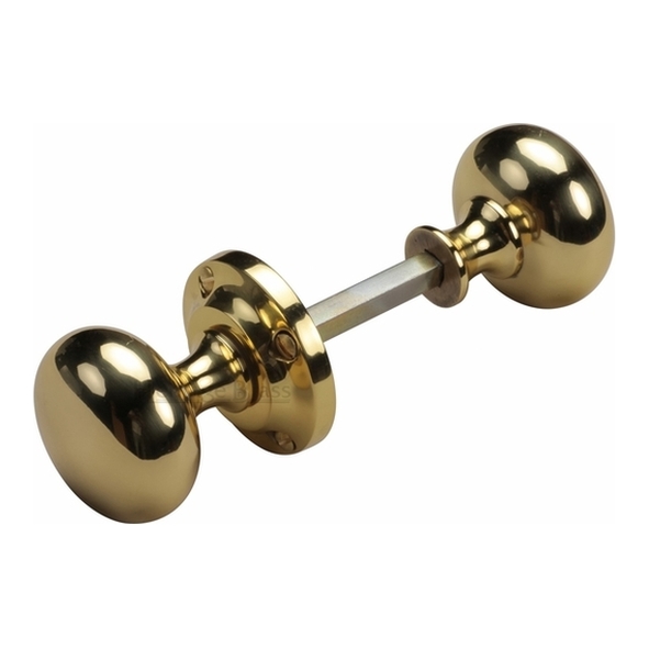 RIM V980-PB • Polished Brass • Heritage Brass Victoria Rim Knobs On Round Roses